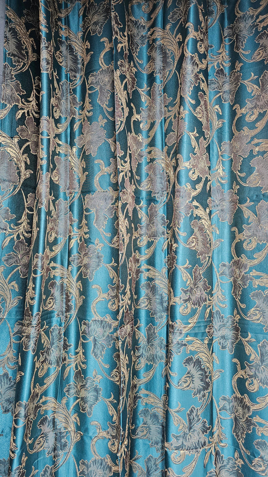 Designer Curtain Blue with Golden  140X260cm