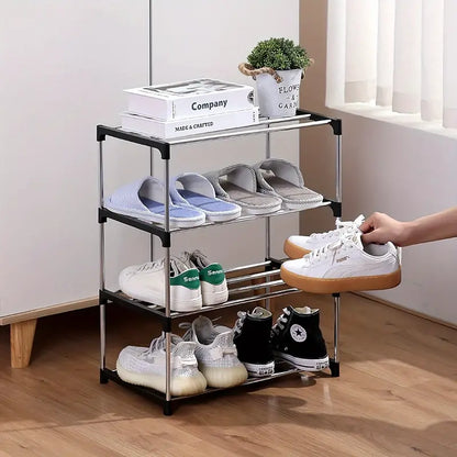 4 Tier Narrow Stackable Shoe Rack