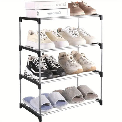 4 Tier Narrow Stackable Shoe Rack