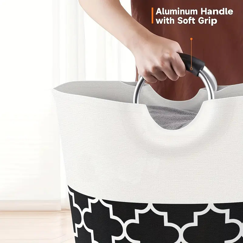 1pc Large Laundry Basket, Laundry Washing Clothes Bag, Collapsible Bag With Handles, College Essentials Storage Bag