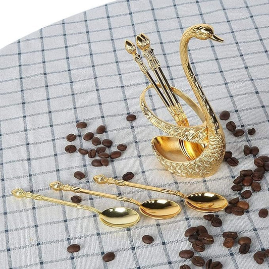 Cutlery Set Swan Gold & Silver