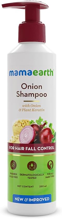 Mamaearth Onion Shampoo for Hair Growth and Hair Fall Control 250 ml