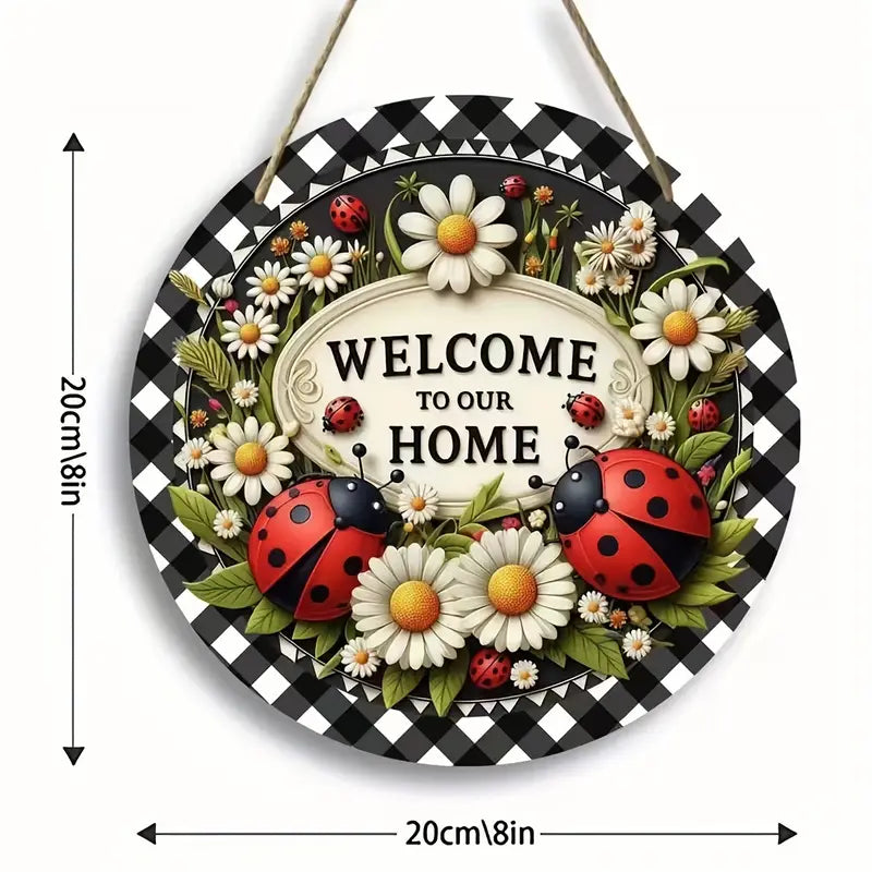 1pc Wooden Hanging Sign, Welcome To Our Home