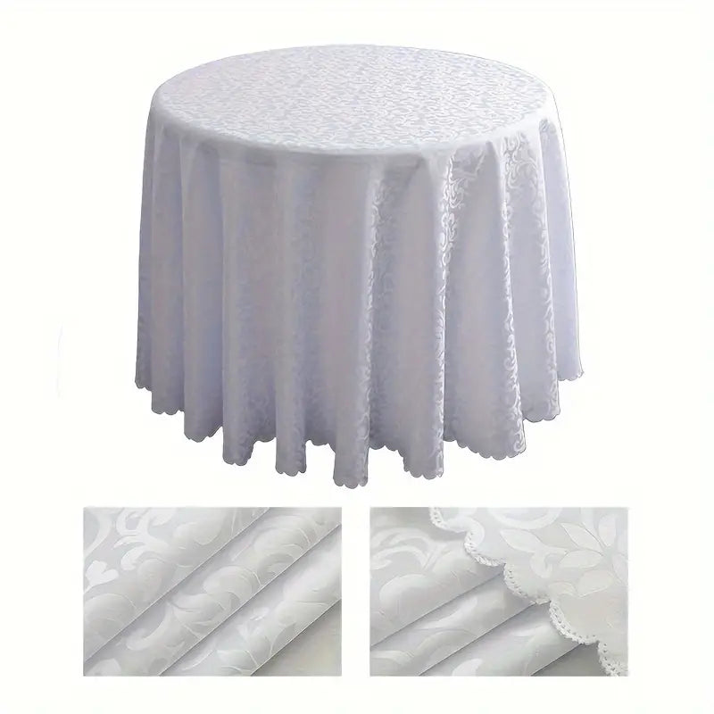 1pc, Polyester Jacquard Tablecloth, Nordic Style, Banquet Wedding Conference Home Use, Round Table Cover, Cross-border Hot Item, Multiple Colors Available