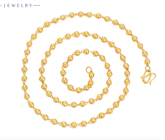 ELEGANT ROUND BALL NECKLACE 24K