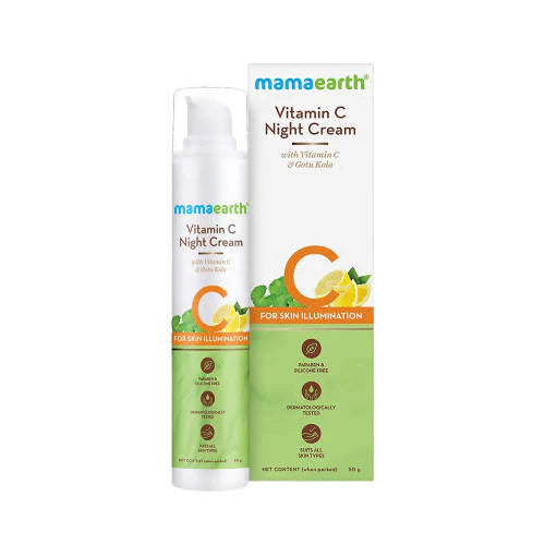 Mamaearth Vitamin C Night Cream with Vitamin C and Gotu Kola for Skin Illumination -50 gm