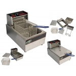 5.5L Deep Fryer 2.4kW Electric - Commercial Benchtop Single Vat + Frying Basket