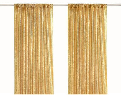 Gold Sequin Backdrop Curtain Panels Stage 2 Pieces